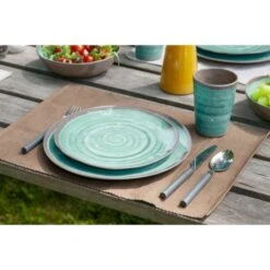 Bo Camp Servies 100 Procent Melamine 12 Delig Halo Aqua-Terracotta -Buiten Kamperen 6181392 06 550x550w