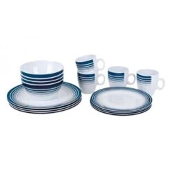 Bo-Camp Servies 100 Melamine 16 Delig Wit Navy