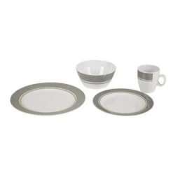 Bo-Camp Servies 100 Melamine 16 Delig Wit Grijs -Buiten Kamperen Bo Camp20Servies2010020Melamine201620Delig20Wit20Grijs201 550x550 1